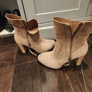 UGG Brown Suede High heel short boots